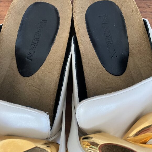 JW Anderson White Gold Chain Mule Clogs - Picture 3 of 9